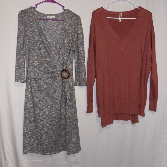 ✨TWO OUTFIT BUNDLE✨ Maurice’s wrap dress and stylish millennial pink sweater - Picture 2 of 4